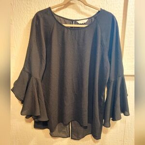 Lauren Conrad black polka-dot blouse women's XL